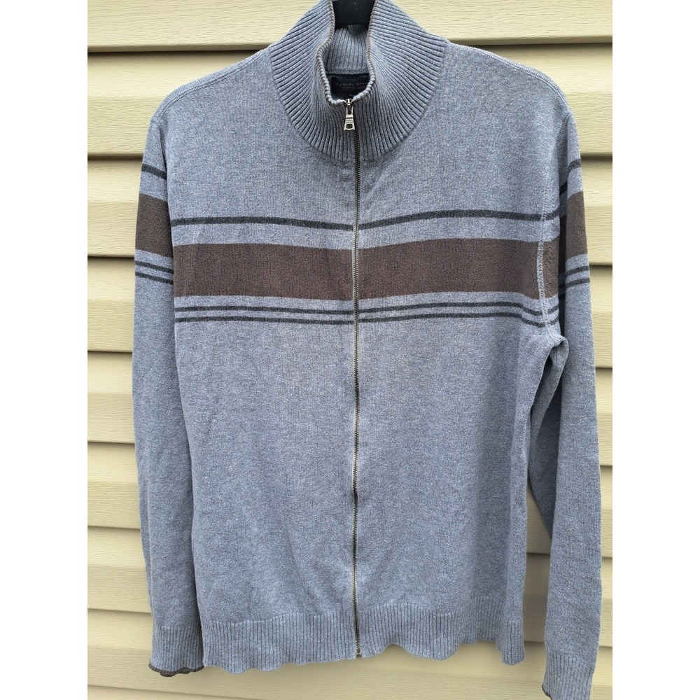 Banana Republic Men's Grey Long Sleeve Full Zipper Cardigan Sweater Large